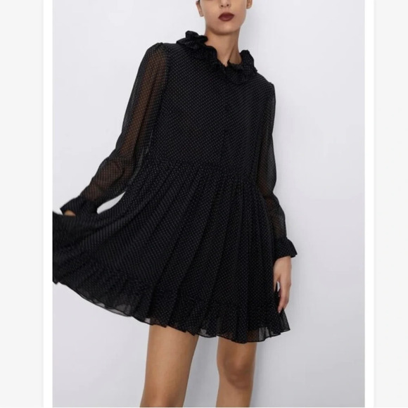 ZARA MICRO DOT MINI DRESS  SIZE S - Picture 3 of 11